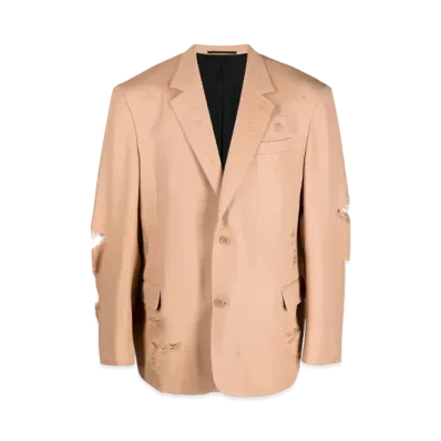 doublet Damage Wool Jacket "Sand Beige"