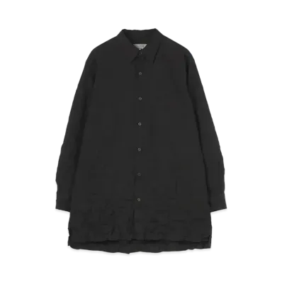Yohji Yamamoto Pour Homme WRINKLE PROCESSING BROAD BIG BASIC LONG SLEEVES BLOUSE "Black"