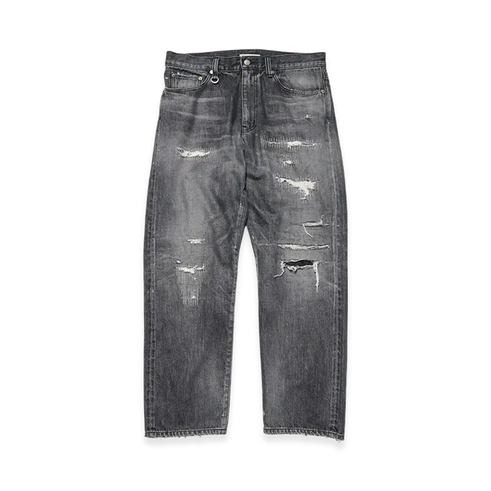 uniform experiment Damaged Denim Regular-Fit Jeans "Black"