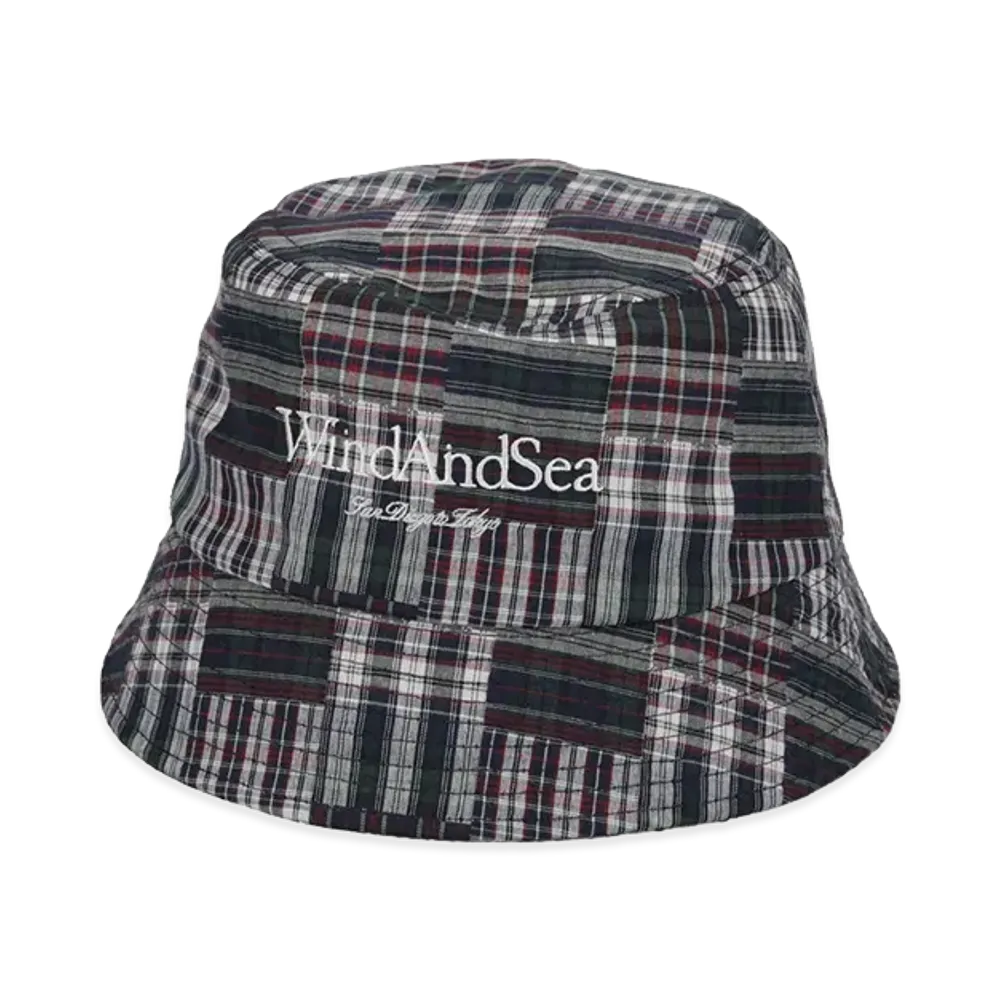 WIND AND SEA Logo Bucket Hat "Brown Check"