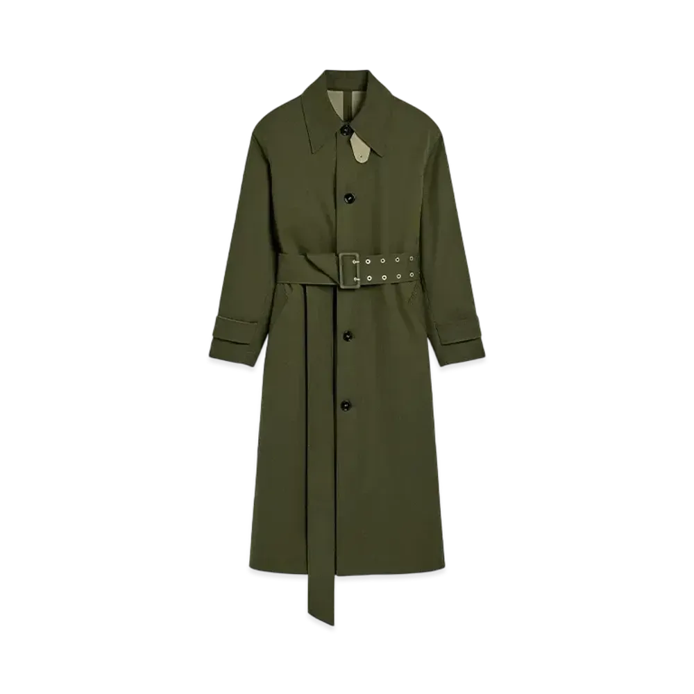 AMI PARIS Cotton Belted Mac Coat "Loden/Laurier"