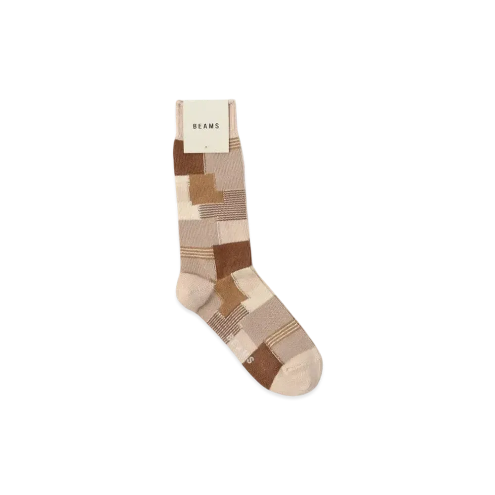 BEAMS Patchwork Socks "Beige"