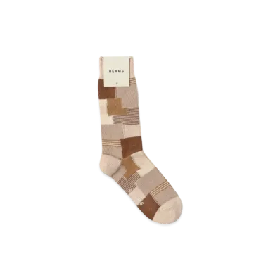 BEAMS Patchwork Socks "Beige"