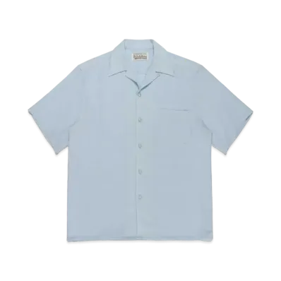 WACKO MARIA 50'S OPEN COLLAR SHIRT "Light Blue"