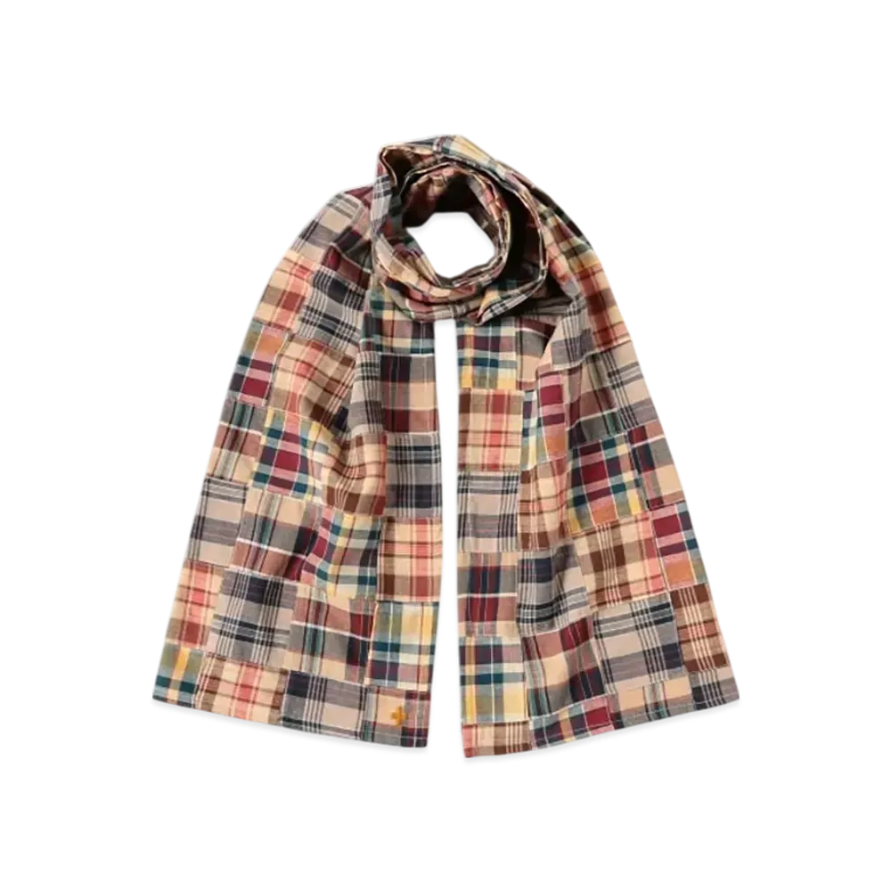 BEAMS Stole Madras Patchwork "Beige"