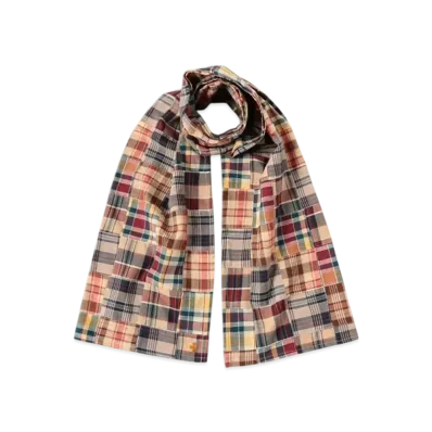 BEAMS Stole Madras Patchwork "Beige"