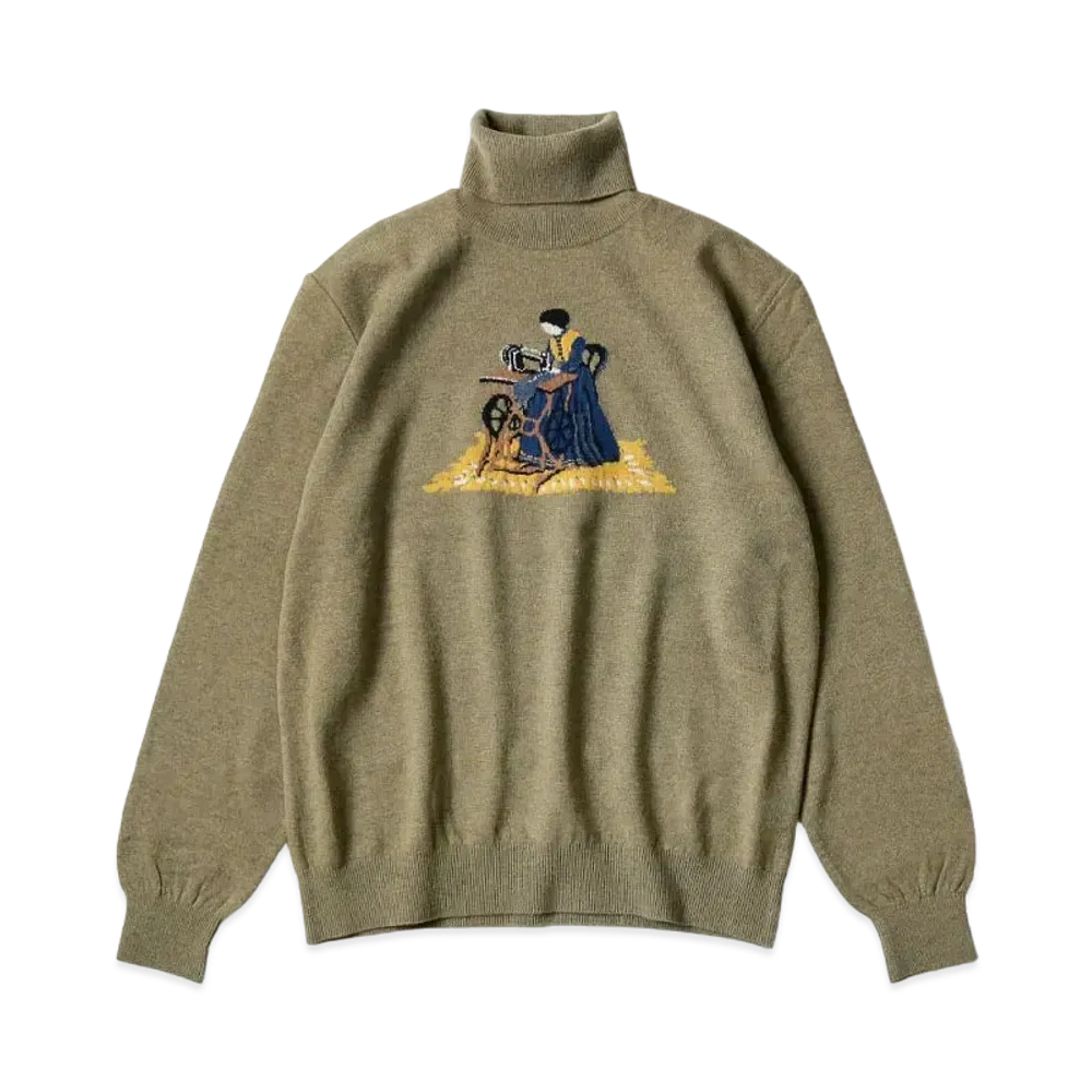 KAPITAL 12G High Neck Sweater "Beige"