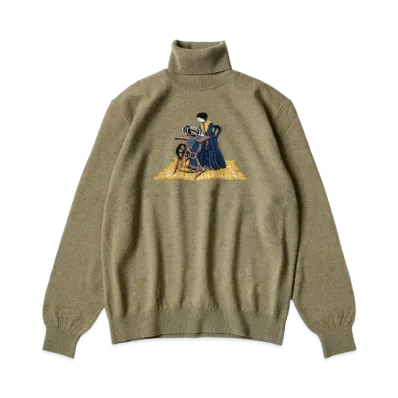 KAPITAL 12G High Neck Sweater "Beige"