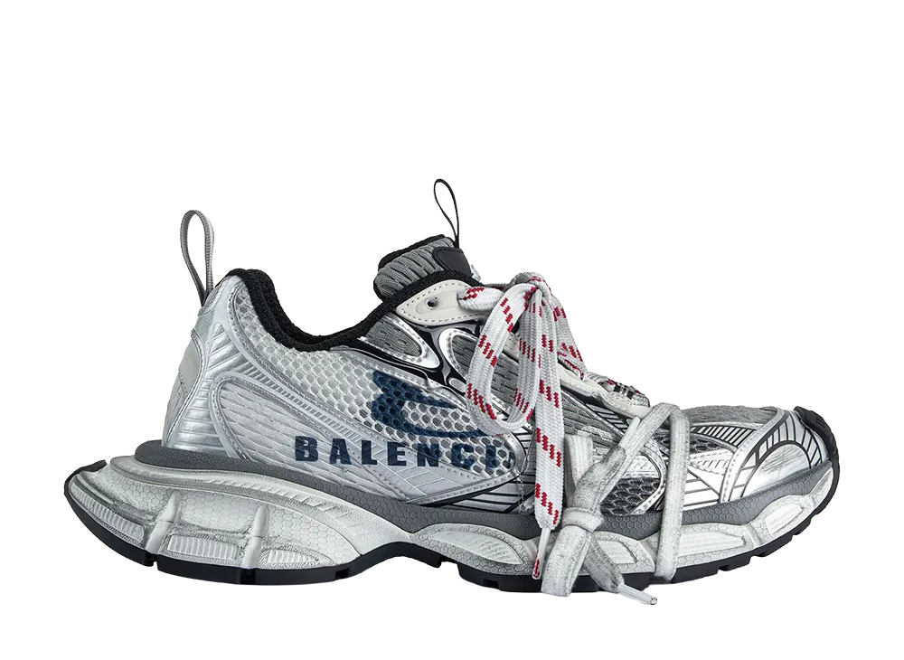 BALENCIAGA 3XL Split Logo Sneaker "White/Navy/Grey"