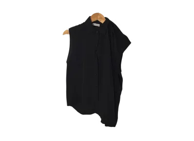 BALENCIAGA Sleeveless Asymmetric Blouse "Black"