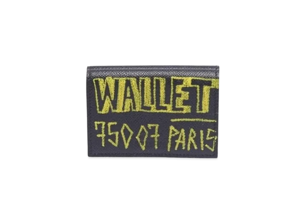 BALENCIAGA Ville Graffiti Mini Wallet "Black/Yellow"