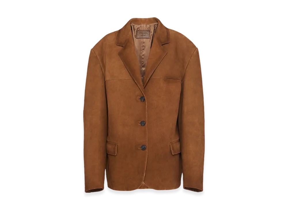 PRADA Women's Suede Jacket "Tobacco"