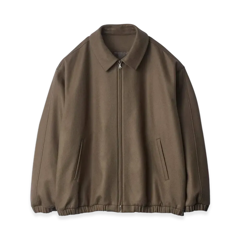 ssstein Melton Oversized Zip Jacket "Dark Beige"