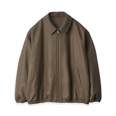 ssstein Melton Oversized Zip Jacket "Dark Beige"