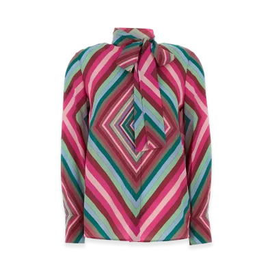 Valentino Women's Crepe Shirt "Printed/Stripped"