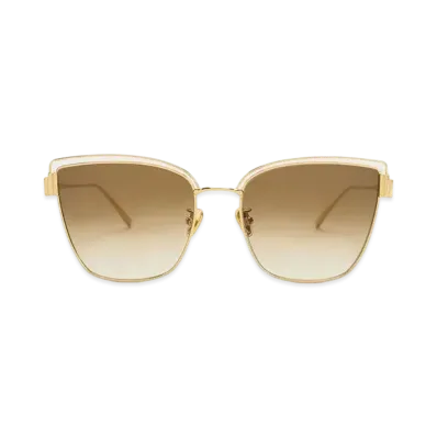 CHARLES & KEITH Wire-Frame Cat-Eye Sunglasses "Gold"