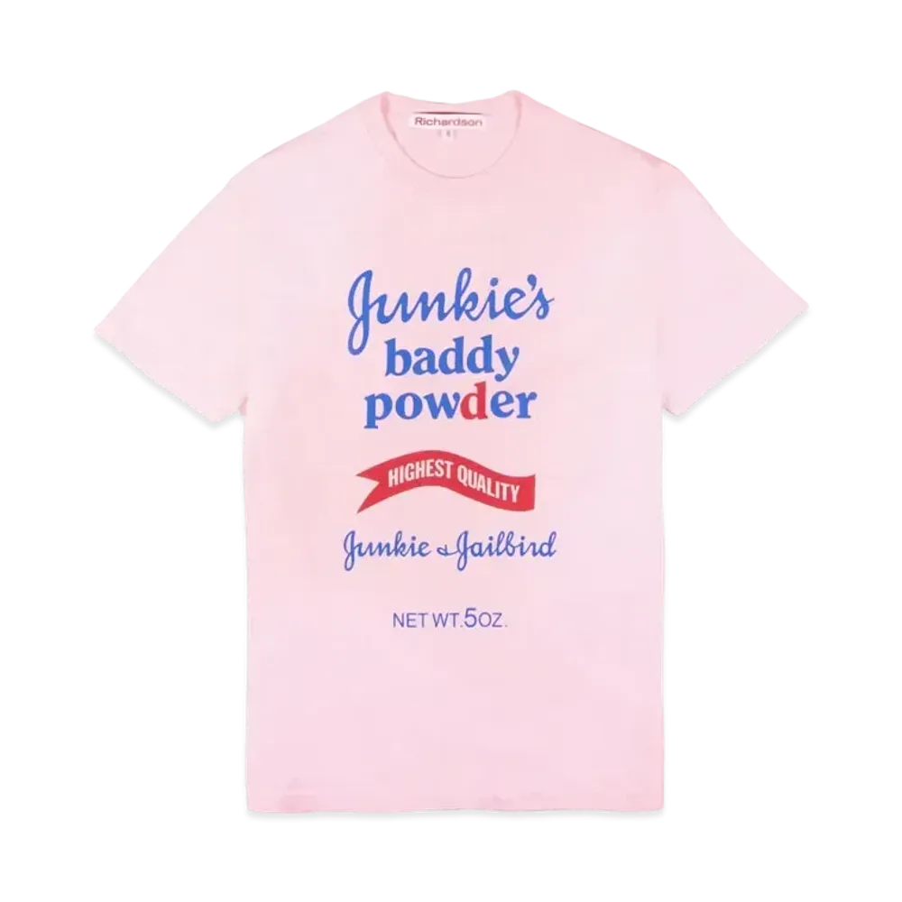 Richardson X HYSTERIC GLAMOUR JUNKIE'S BADDY POWDER T-SHIRT "Pink"