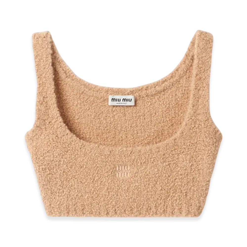 MIU MIU Women's Cashmere and Silk Top "Albino White"