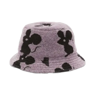 JW ANDERSON Bucket Hat With Mouse Motif "Lilac/Black"