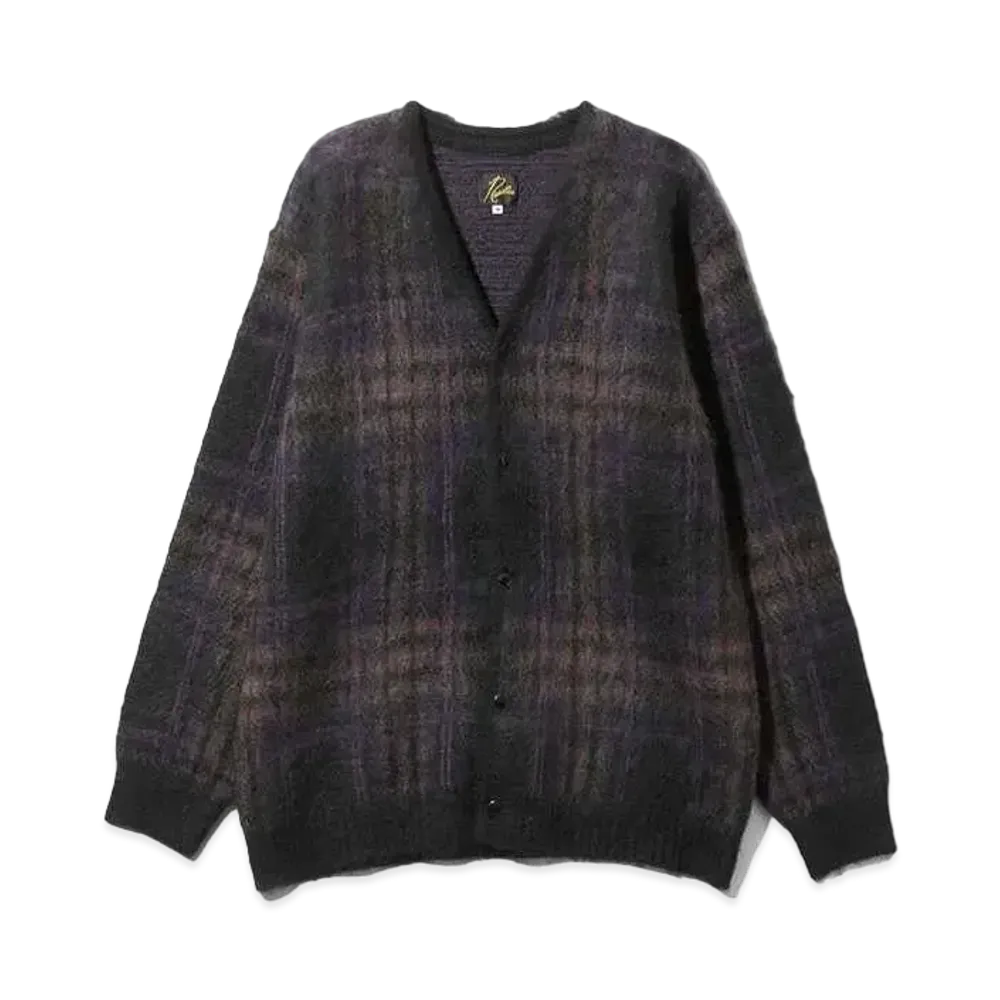 Needles Mohair Cardigan - Plaid "Black"