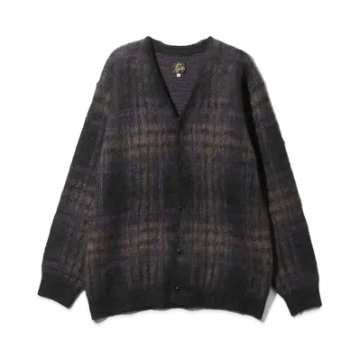 Needles Mohair Cardigan - Plaid "Black"