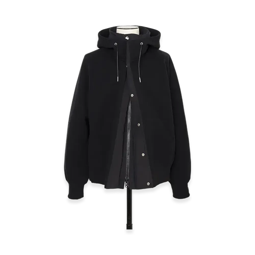 sacai Sponge Sweat x Grosgrain Hoodie "Black"