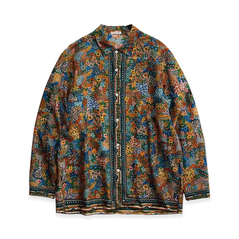 NICENESS P.Jamet Graphic Scarf Open-Collar Shirt "Ivory"