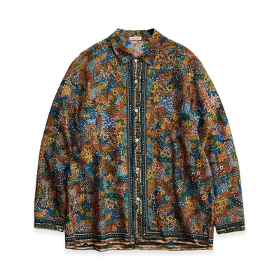 NICENESS P.Jamet Graphic Scarf Open-Collar Shirt "Ivory"