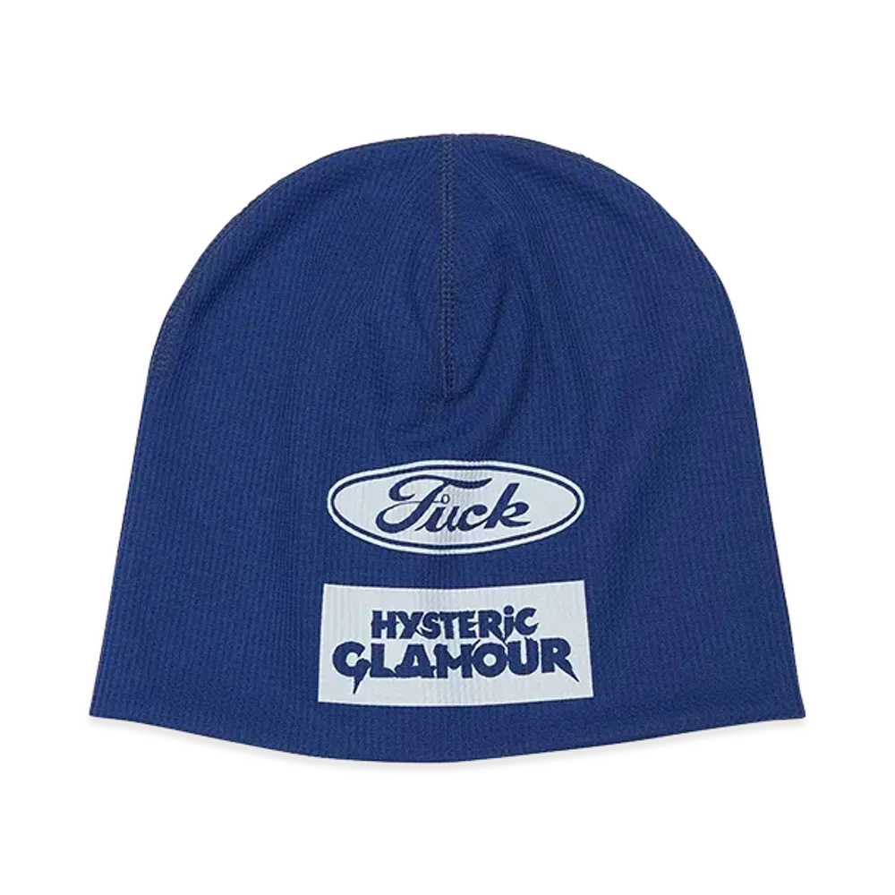 HYSTERIC GLAMOUR Logo Scratch Beanie "Navy Other"
