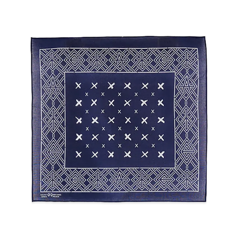 SAINT Mxxxxxx x blackmeans Bkm Bandana/CroSS "Navy"