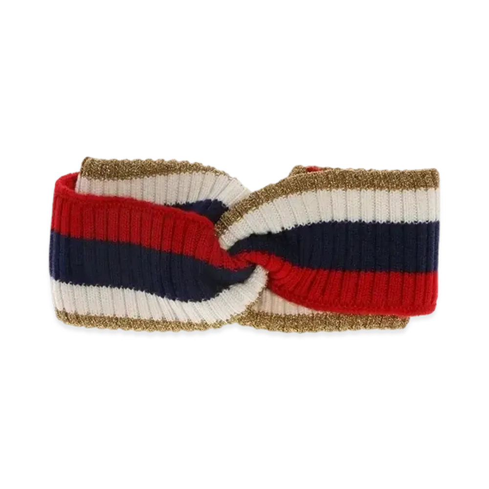 GUCCI Stripe Web Wool Headband