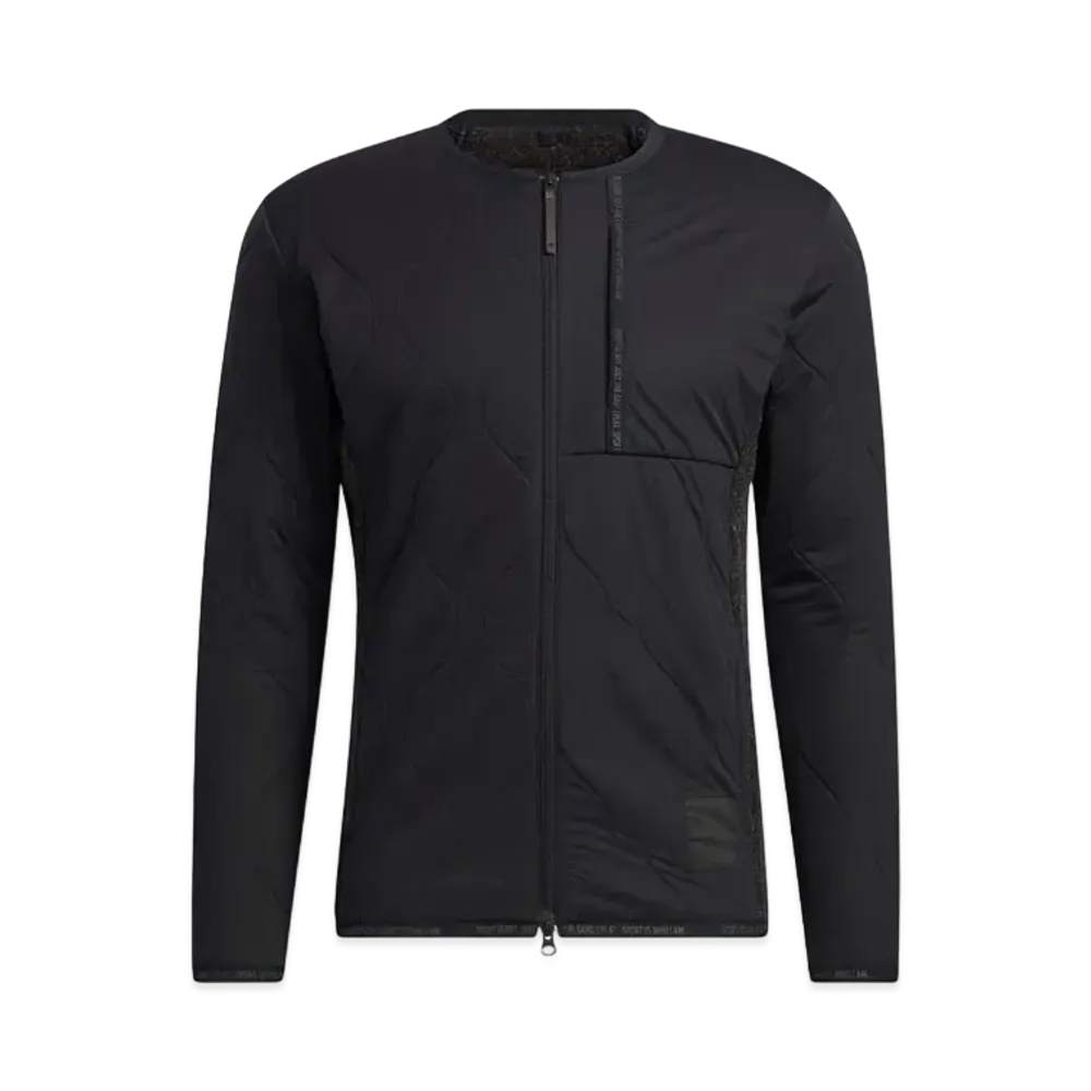 ADIDAS FABRICK MIX CREWNECK LONG SLEEVE FULL ZIP JACKET "Black"
