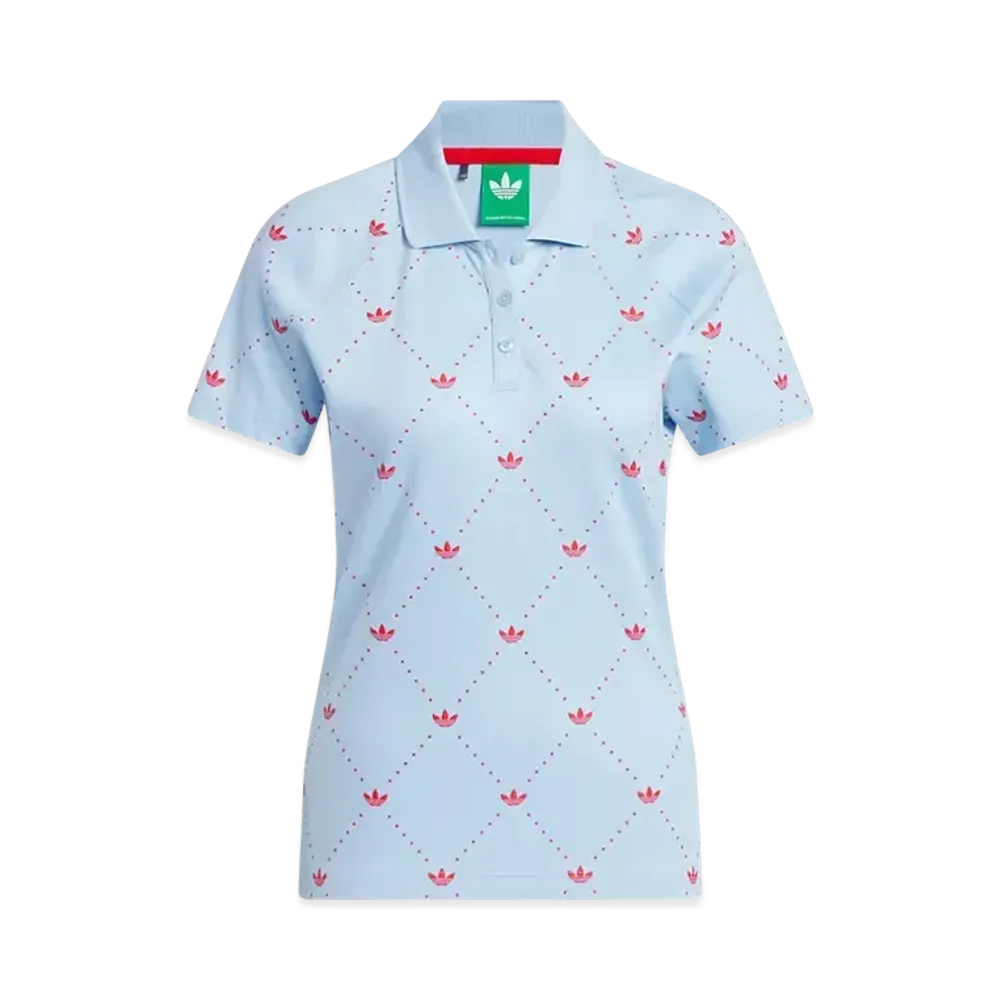 adidas Originals Golf Monogram Short Sleeve Shirt "Clear Sky/Better Scarlet"