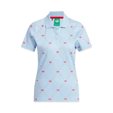adidas Originals Golf Monogram Short Sleeve Shirt "Clear Sky/Better Scarlet"
