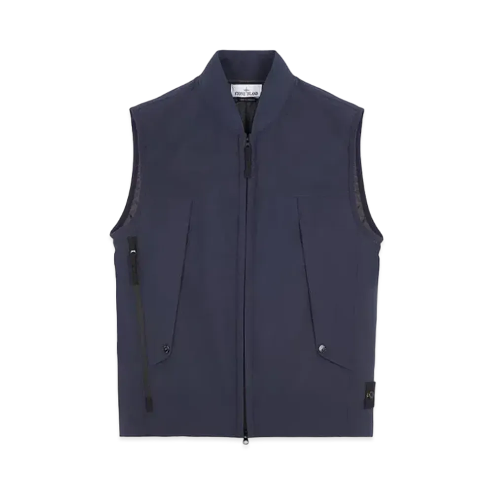 Stone Island G0121 Soft Shell-R_E.DYE Technology In Recycled Polyester With PRIMALOFT Insulation Technology "Blue"