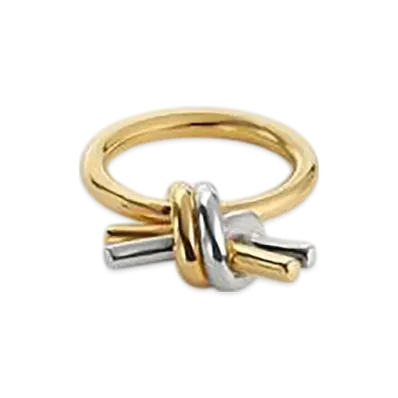 Bottega Veneta Knot Ring "Silver/Yellow Gold"