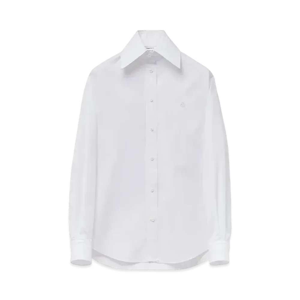 Alexander McQUEEN Embroidered Skull Shirt "OpticalWhite"