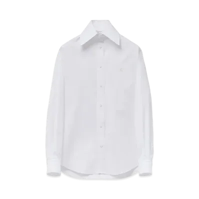 Alexander McQUEEN Embroidered Skull Shirt "OpticalWhite"