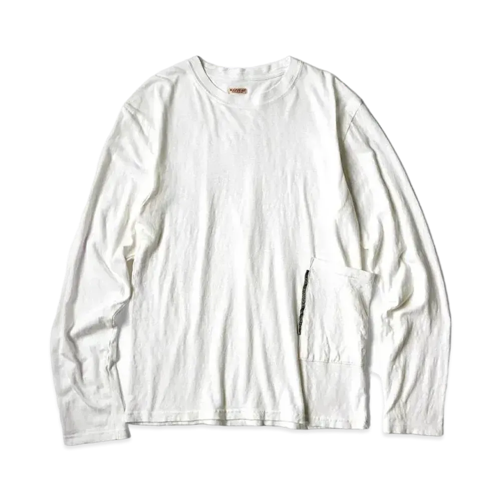 KAPITAL Gauze India Biscuit Pocket Long Tee "White"