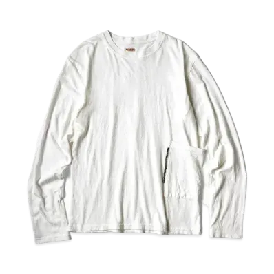 KAPITAL Gauze India Biscuit Pocket Long Tee "White"
