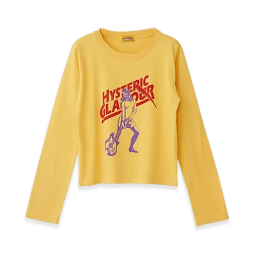 HYSTERIC GLAMOUR Hysteric Lightning Cropped T-Shirt Women "Yellow"