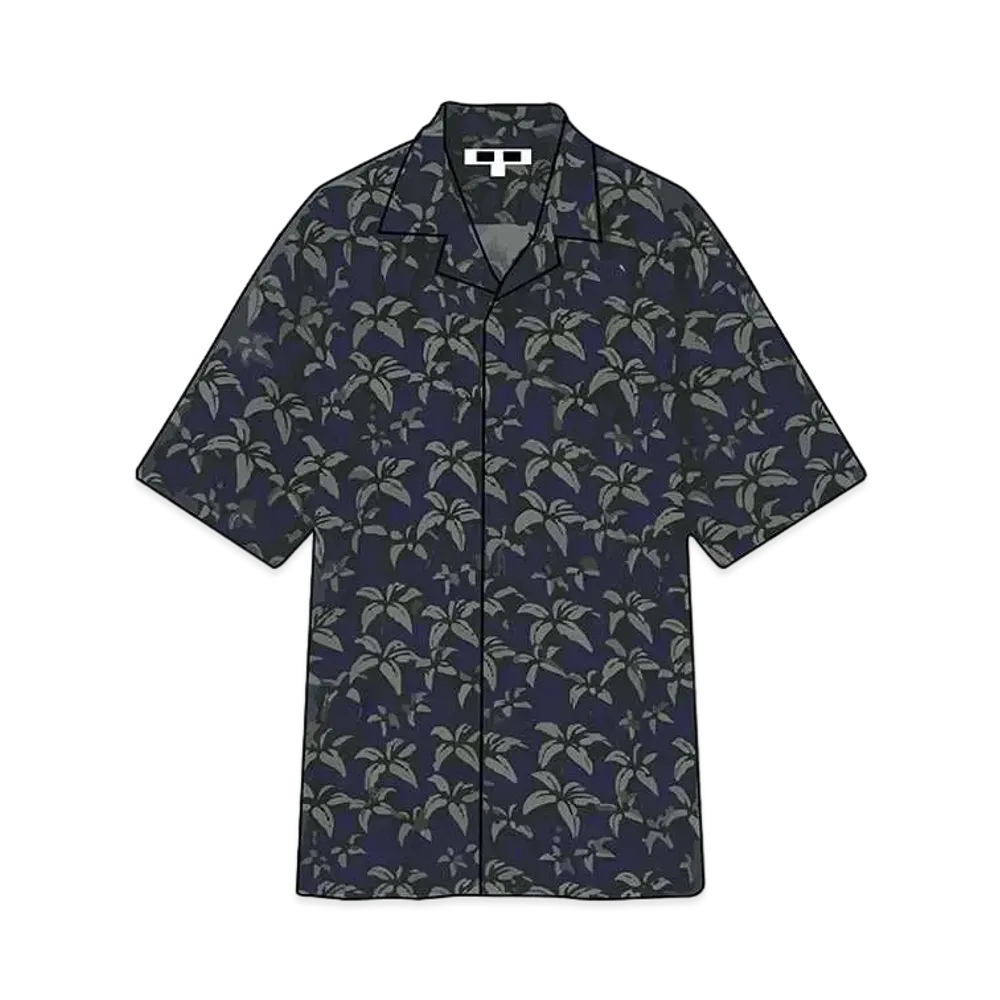 Uniqlo Heather Brown Open Collar Shirt "Navy"