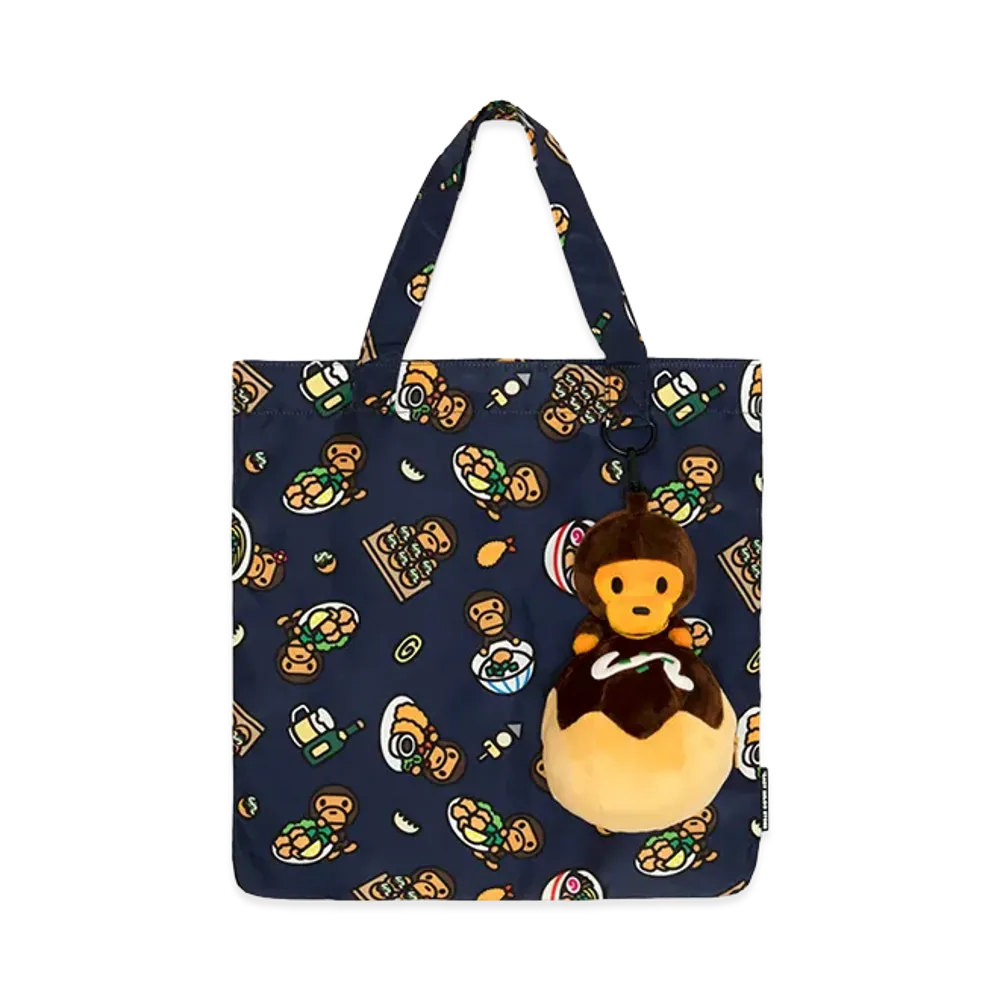 A BATHING APE Baby Milo Plush Doll Takoyaki Tote Bag "Navy"