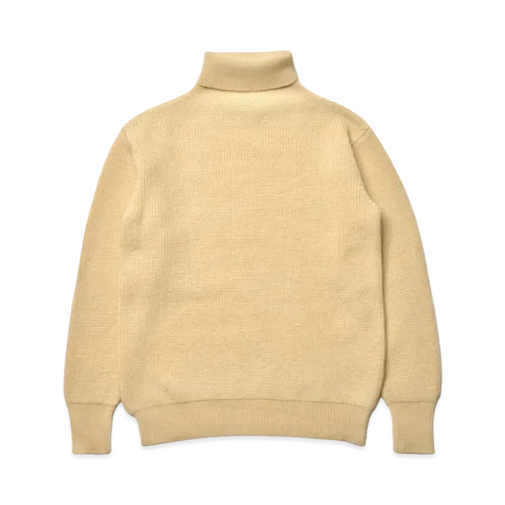 THE REAL McCOY'S Fisherman'S Turtle Neck Sweater "Ecru"