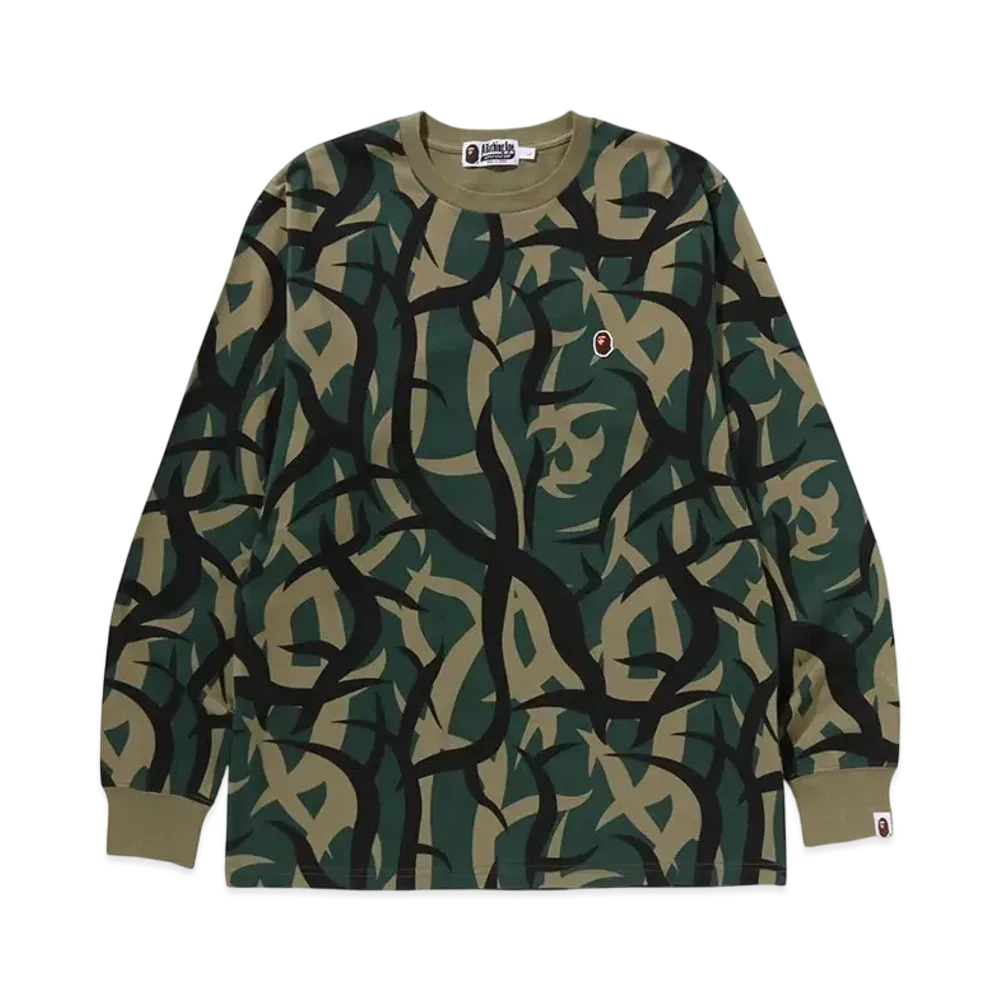 A BATHING APE Trial Camo One Point Ls Tee "Green"