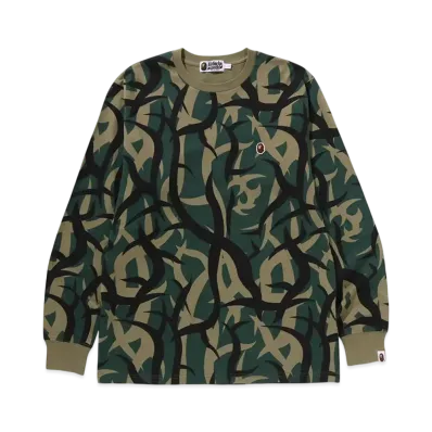 A BATHING APE Trial Camo One Point Ls Tee "Green"