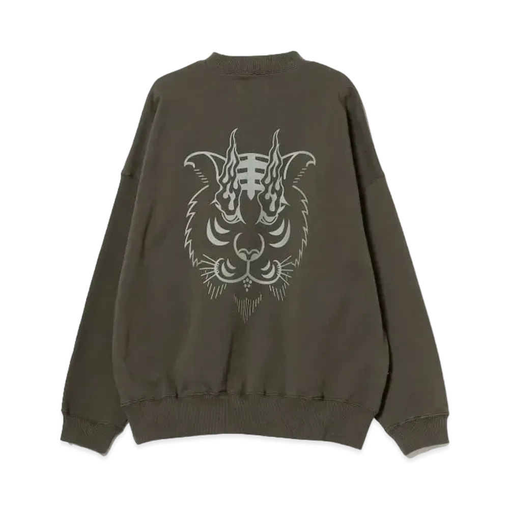 BEAMS T Evisen Skateboards x Takadaongakuseisakujimusho / Tora Evi Logo Crew Sweat "Black"