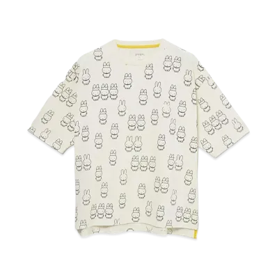 graniph x Miffy Crown Pattern Big Silhouette T-Shirt "Ivory"