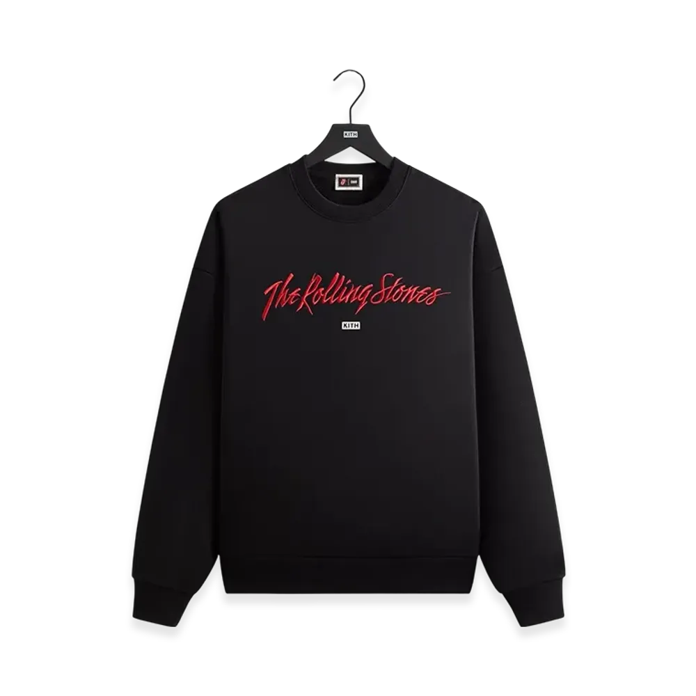 Kith x The Rolling Stones Monogram Tongue Nelson Crew "Black"