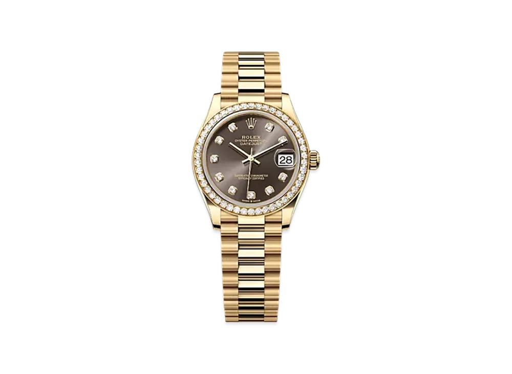 ROLEX Datejust 31mm Yellow Gold Diamond 278288RBR "Dark Grey"